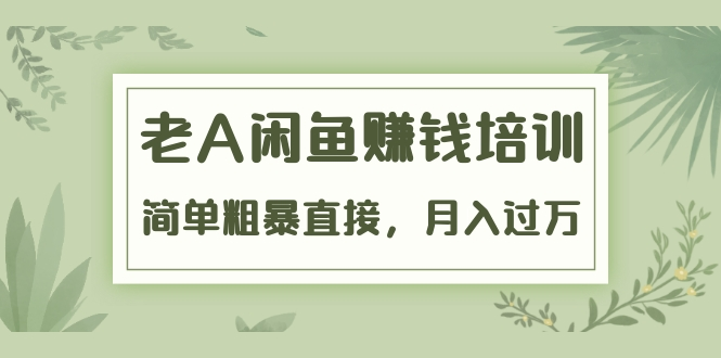 《老A闲鱼赚钱培训》简单粗暴直接，月入过万真正的闲鱼战术实课（51节课）-成可创学网