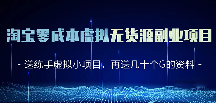 淘宝零成本虚拟无货源副业项目2.0 一个店铺可以产出5000左右的纯利润-成可创学网