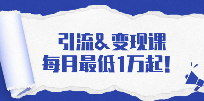 引流&变现课：分享一整套流量方法以及各个渠道收入，每月最低1万起！-成可创学网