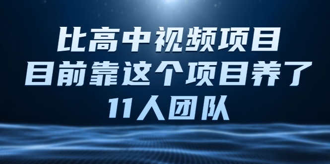 比高中视频项目，目前靠这个项目养了11人团队【视频课程】-成可创学网