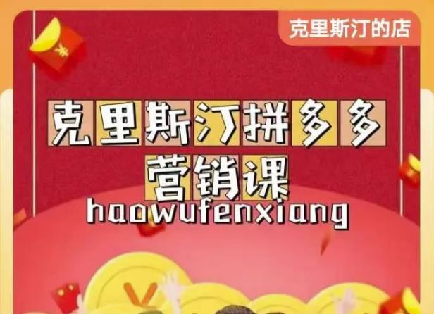 克里斯汀拼多多运营课，适合小白初涉平台，低成本入门-成可创学网