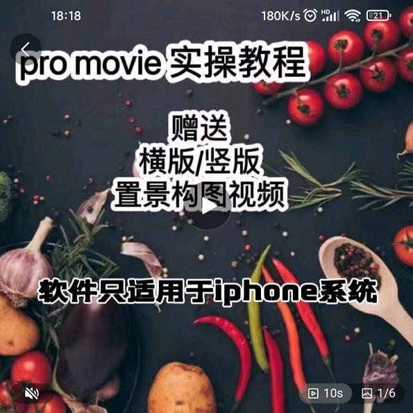 漆十二美食摄影，25​节promovie实操高手课节-成可创学网