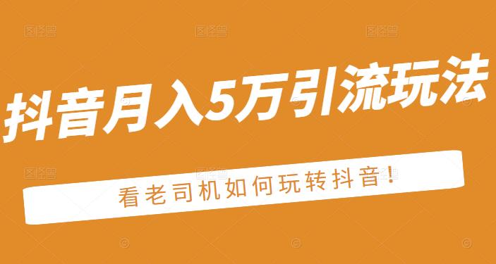 老古董·抖音月入5万引流玩法，看看老司机如何玩转抖音(附赠：抖音另类引流思路)-成可创学网