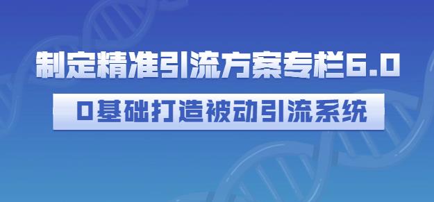 制定精准引流方案专栏6.0，0基础打造被动引流系统-成可创学网