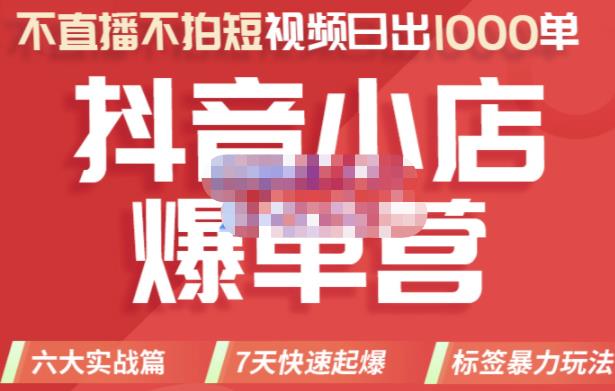 推易电商·2022年抖音小店爆单营，不直播、不拍短视频、日出1000单，暴力玩法-成可创学网