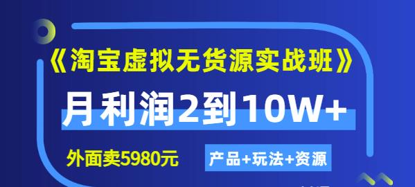 程哥《淘宝虚拟无货源实战班》线上第四期：月利润2到10W+（产品+玩法+资源)-成可创学网