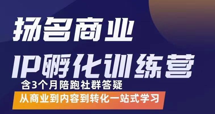 杨名商业IP孵化训练营，从商业到内容到转化一站式学 价值5980元-成可创学网