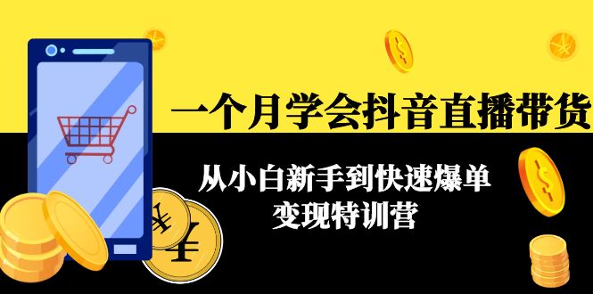 一个月学会抖音直播带货：从小白新手到快速爆单变现特训营(63节课)-成可创学网