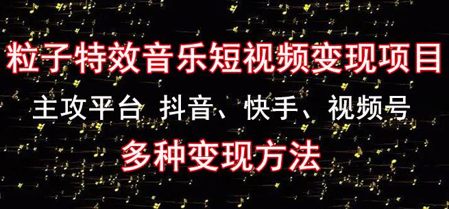 黄岛主《粒子特效音乐短视频变现项目》主攻平台抖音、快手、视频号多种变现方法-成可创学网