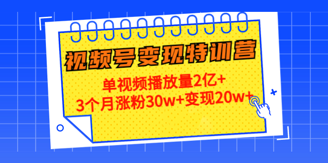 21天视频号变现特训营：单视频播放量2亿+3个月涨粉30w+变现20w+（第14期）-成可创学网