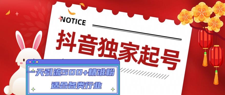 抖音独家起号，一天引流500+精准粉，适合各类行业（9节视频课）-成可创学网