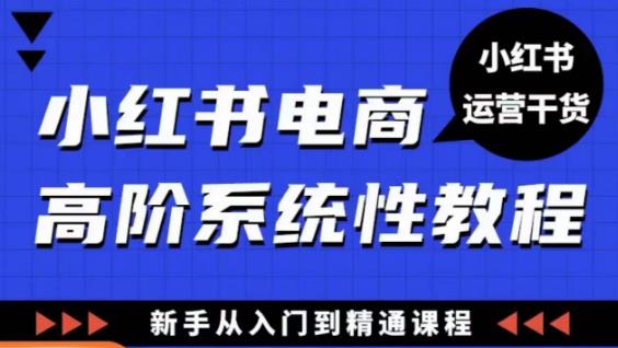 小红书电商高阶系统教程，新手从入门到精通系统课-成可创学网