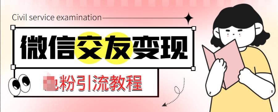 微信交友变现项目，吸引全网LSP男粉精准变现，小白也能轻松上手，日入500+-成可创学网