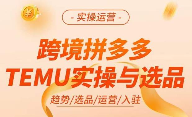 跨境拼多多TEMU实操与选品，​掌握平台运营方法技巧，选品避坑12条标准，爆款的底层思路等-成可创学网