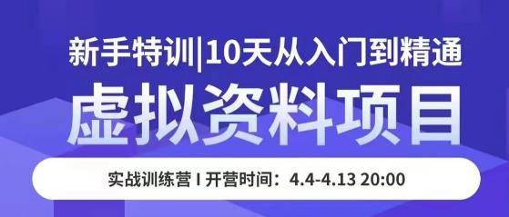 虚拟资料项目新手特训，10天从入门到精通，保姆级实操教学-成可创学网