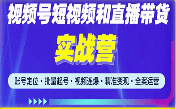 2023最新微信视频号引流和变现全套运营实战课程，小白也能玩转视频号短视频和直播运营-成可创学网