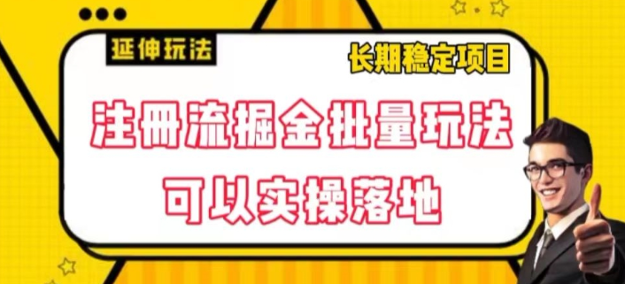 注册流掘金批量玩法，可以实操落地【揭秘】-成可创学网