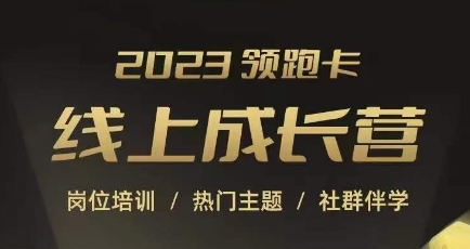 2023领跑卡线上成长营，淘宝运营各岗位培训，直通车、万相台、引力魔方、引流等，帮助突破成长瓶颈-成可创学网