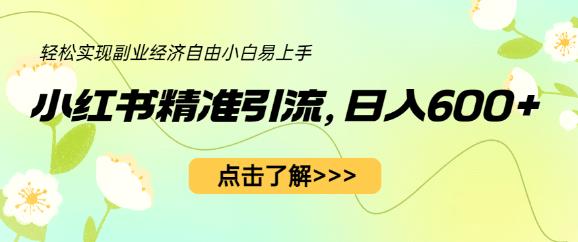 小红书精准引流，小白日入600+，轻松实现副业经济自由（教程+1153G资源）-成可创学网