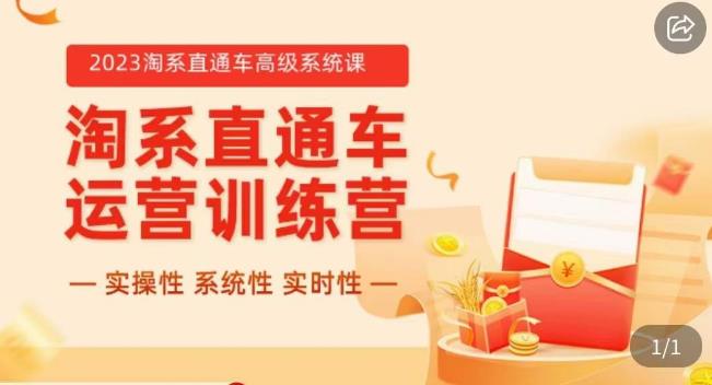 冠东·2023淘系直通车高级系统课，​实操性，系统性，实时性，直通车完整体系教学-成可创学网