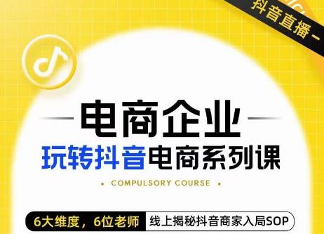 玺承·电商企业玩转抖音电商系列课，6大维度，6位老师，线上揭秘抖音商家入局SOP-成可创学网