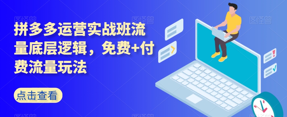 拼多多运营实战班流量底层逻辑，免费+付费流量玩法-成可创学网