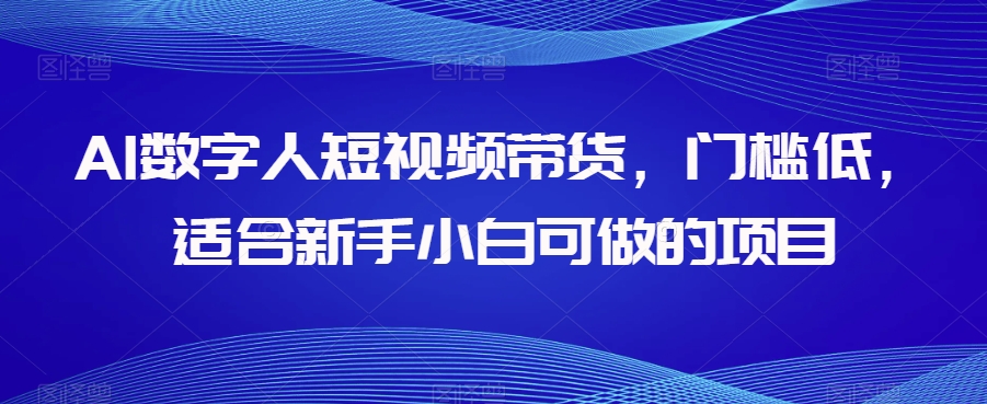 AI数字人短视频带货，门槛低，适合新手小白可做的项目-成可创学网