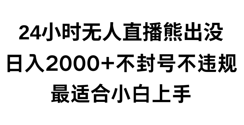 快手24小时无人直播熊出没，不封直播间，不违规，日入2000+，最适合小白上手，保姆式教学【揭秘】-成可创学网