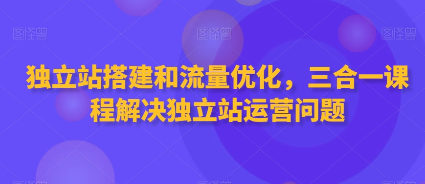 独立站搭建和流量优化，三合一课程解决独立站运营问题-成可创学网