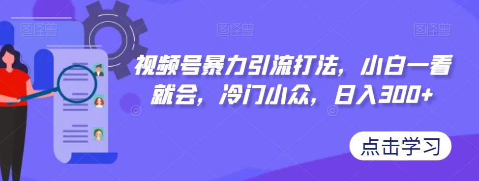 视频号暴力引流打法，小白一看就会，冷门小众，日入300+【揭秘】-成可创学网