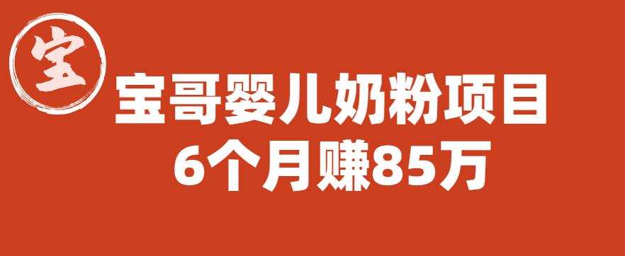 宝哥婴儿奶粉项目，6个月赚85w【图文非视频】【揭秘】-成可创学网