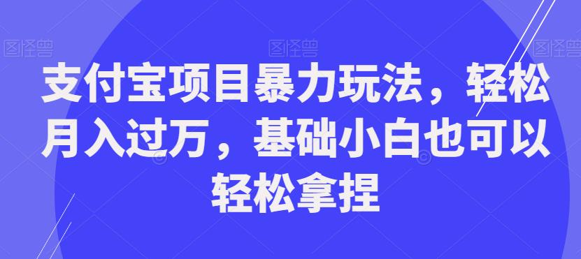 支付宝项目暴力玩法，轻松月入过万，基础小白也可以轻松拿捏【揭秘】-成可创学网