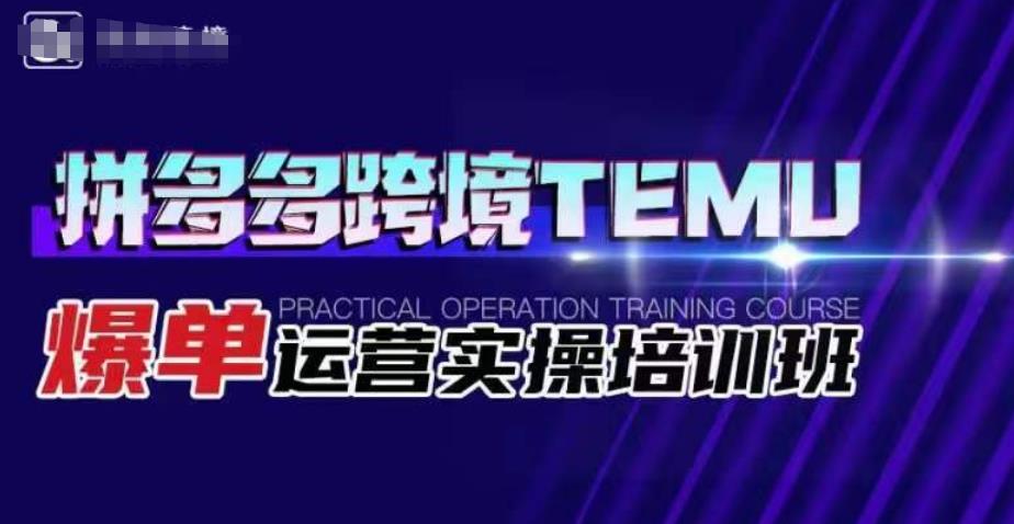 拼多多跨境TEMU爆单运营实操培训班，海外拼多多的选品、运营、爆单-成可创学网