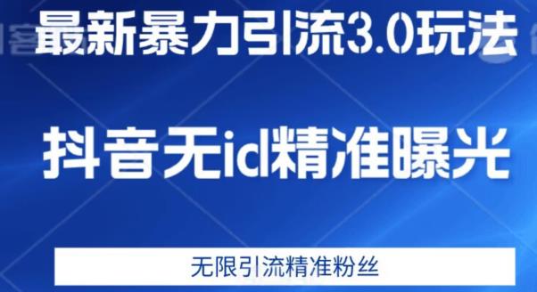 最新暴力引流3.0版本，抖音无id暴力引流各行业精准用户-成可创学网