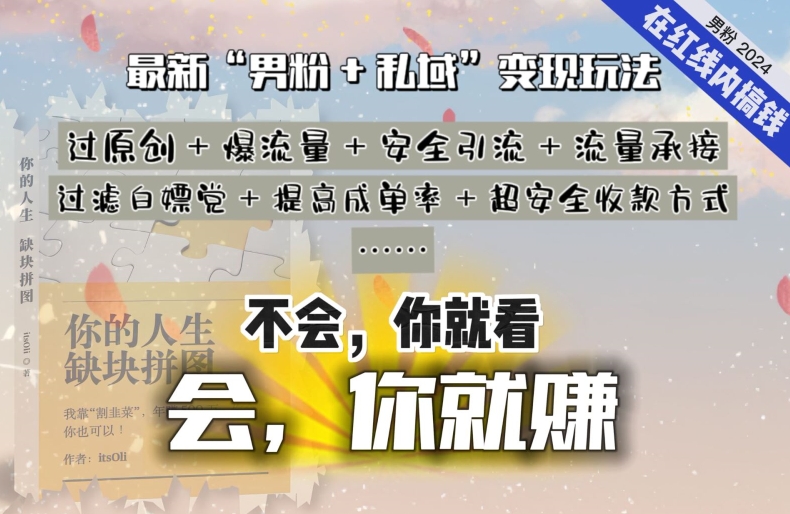 2024，“男粉+私域”还是最耐造、最赚、最轻松、最愉快的变现方式【揭秘】-成可创学网