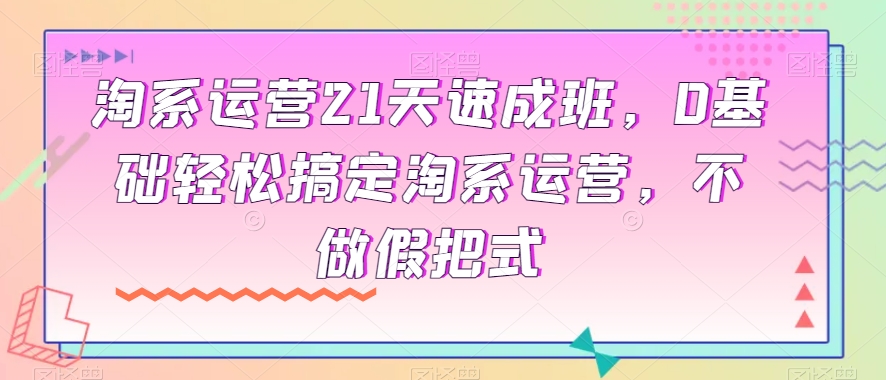 淘系运营21天速成班，0基础轻松搞定淘系运营，不做假把式-成可创学网