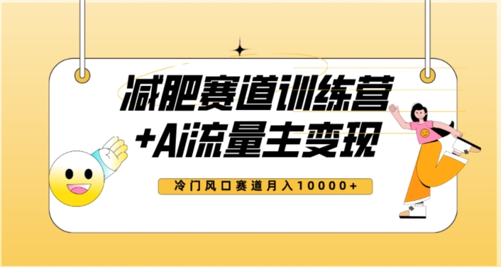 全新减肥赛道AI流量主+训练营变现玩法教程，蓝海冷门赛道小白轻松上手，月入10000+-成可创学网