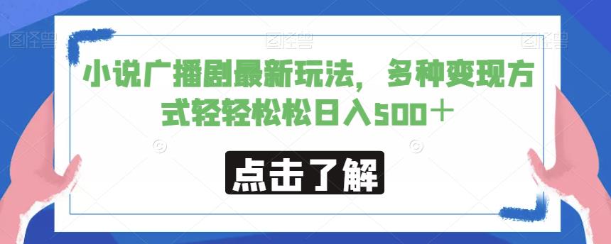 小说广播剧最新玩法，多种变现方式轻轻松松日入500＋【揭秘】-成可创学网