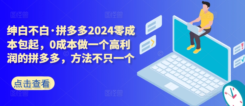 拼多多2024零成本包起，0成本做一个高利润的拼多多，方法不只一个-成可创学网