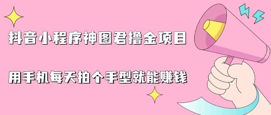 抖音小程序神图君撸金项目，用手机每天拍个手型挂载一下小程序就能赚钱【揭秘】-成可创学网