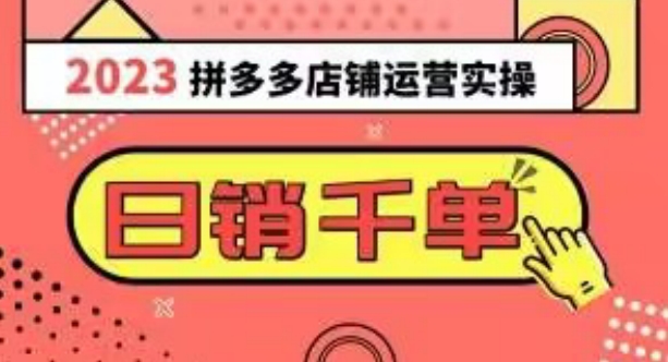 2023拼多多运营实操，每天30分钟日销1000＋，爆款选品技巧大全（10节课）-成可创学网