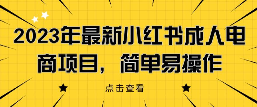 2023年最新小红书成人电商项目，简单易操作【详细教程】【揭秘】-成可创学网