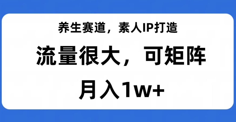 养生赛道，素人IP打造，流量很大，可矩阵，月入1w+【揭秘】-成可创学网