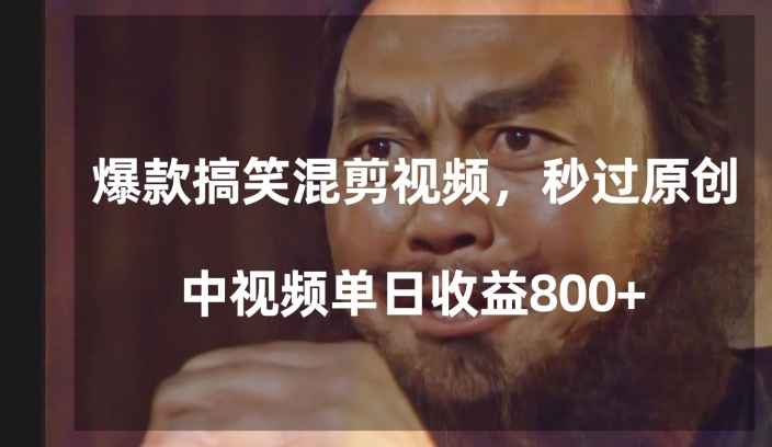 爆款搞笑混剪视频，百分百过原创，单日中视频播放收益800+【揭秘】-成可创学网