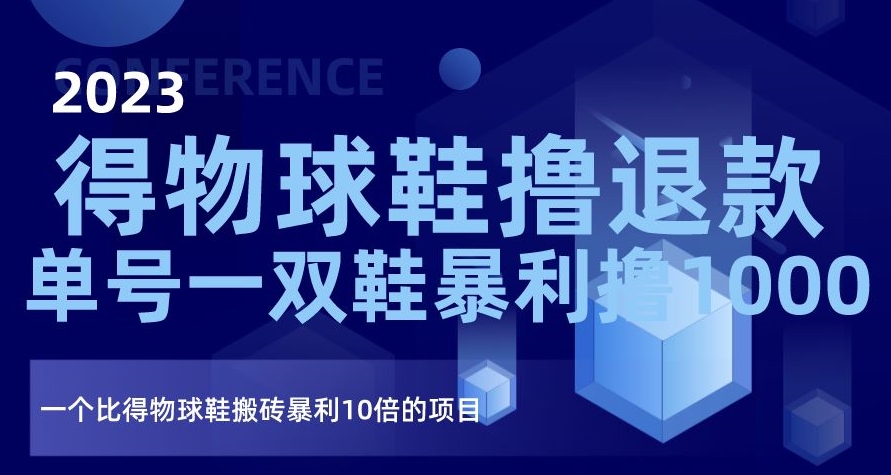 2023得物球鞋撸退款，单号一双鞋暴利撸1000，一个比得物球鞋搬砖暴利10倍的项目【揭秘】-成可创学网