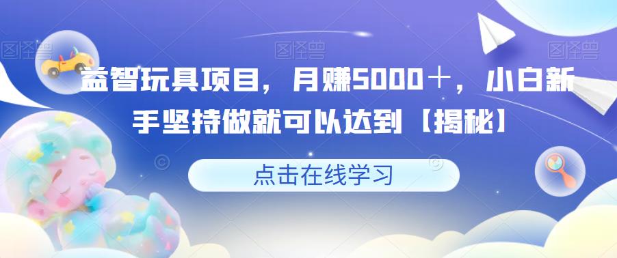 益智玩具项目，月赚5000＋，小白新手坚持做就可以达到【揭秘】-成可创学网