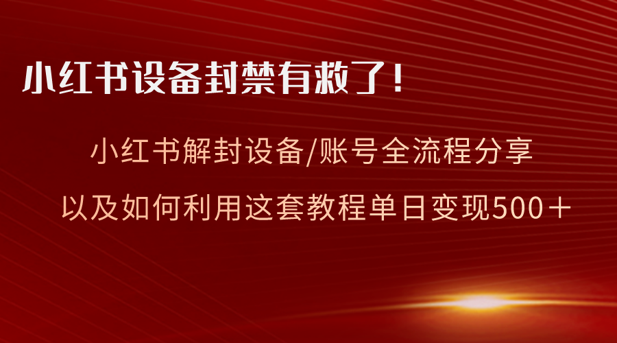 卖小红书解封教程-成可创学网