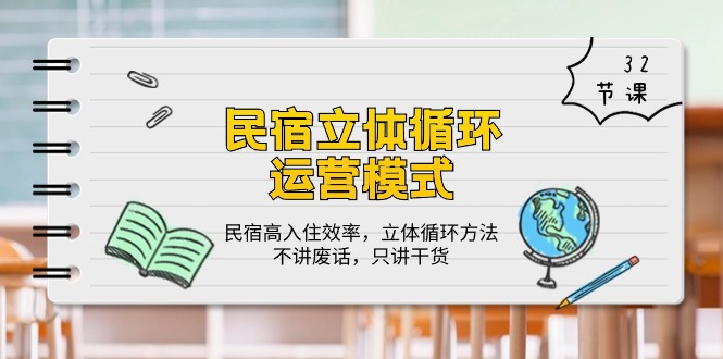 民宿教程，立体循环运营模式：民宿提高入住效率的方法论，立体循环方法，干货满满（32节）-成可创学网