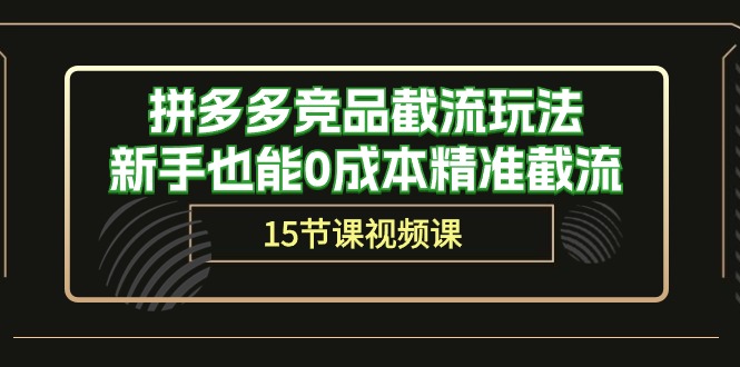 拼多多截流，竞品玩法，小白也能无需成本精准截取竞争对手的流量（共15节课）-成可创学网