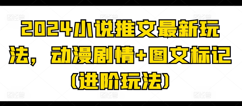 2024小说推文最新玩法，动漫剧情+图文标记(进阶玩法)-成可创学网